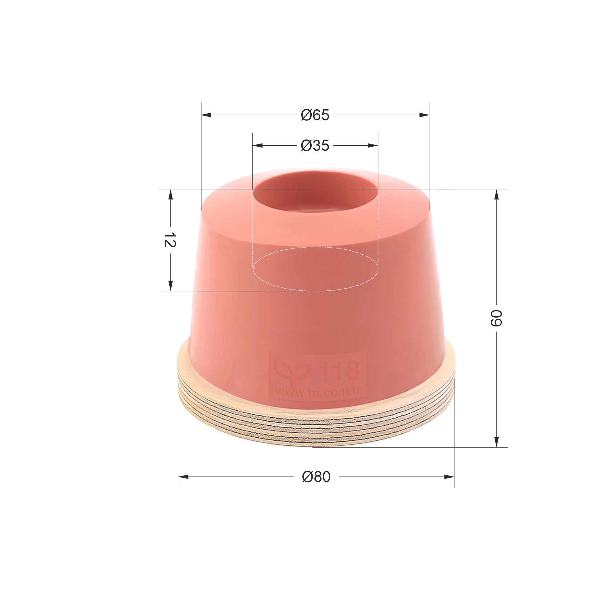 P118 Yuvarlak Baskı Tamponu