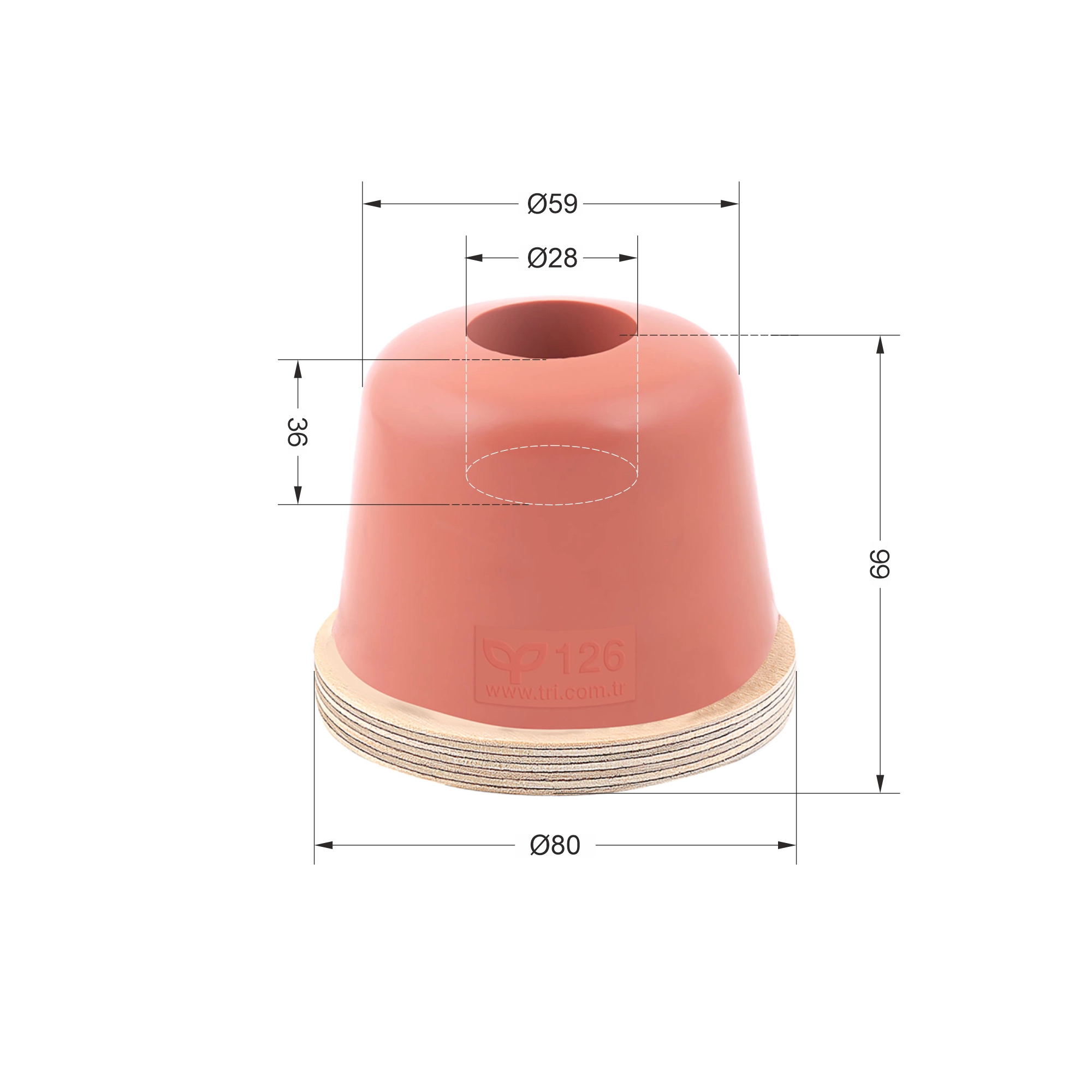 P126 Yuvarlak Baskı Tamponu