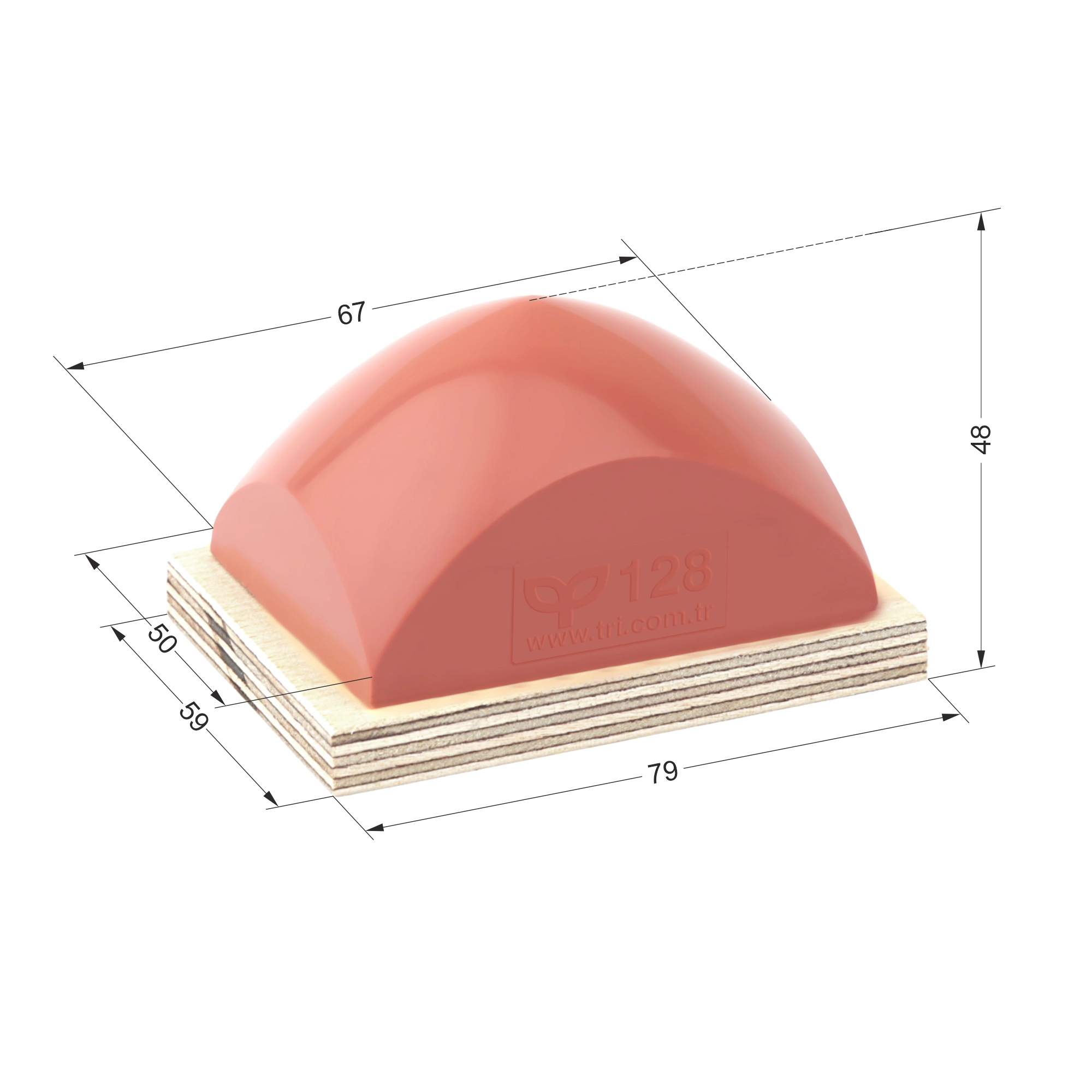 P128 Dörtgen Baskı Tamponu