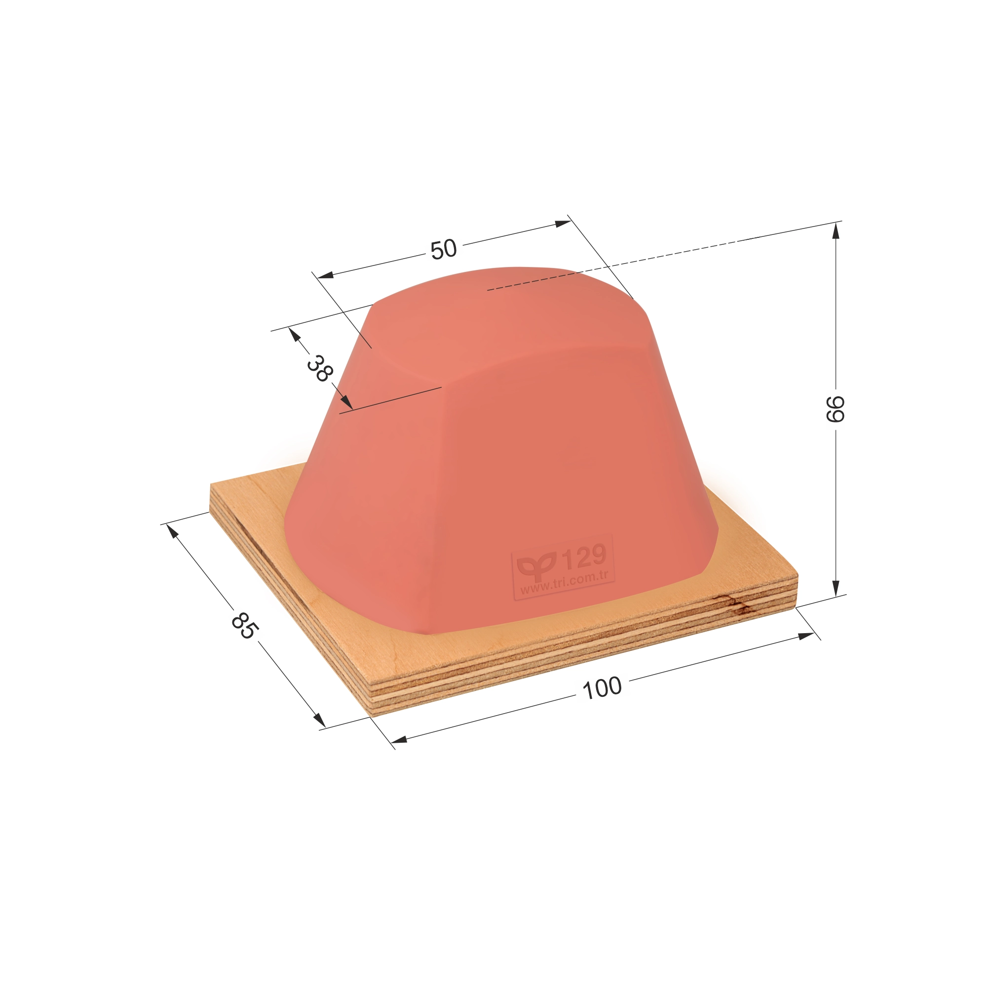 P129 Dörtgen Baskı Tamponu