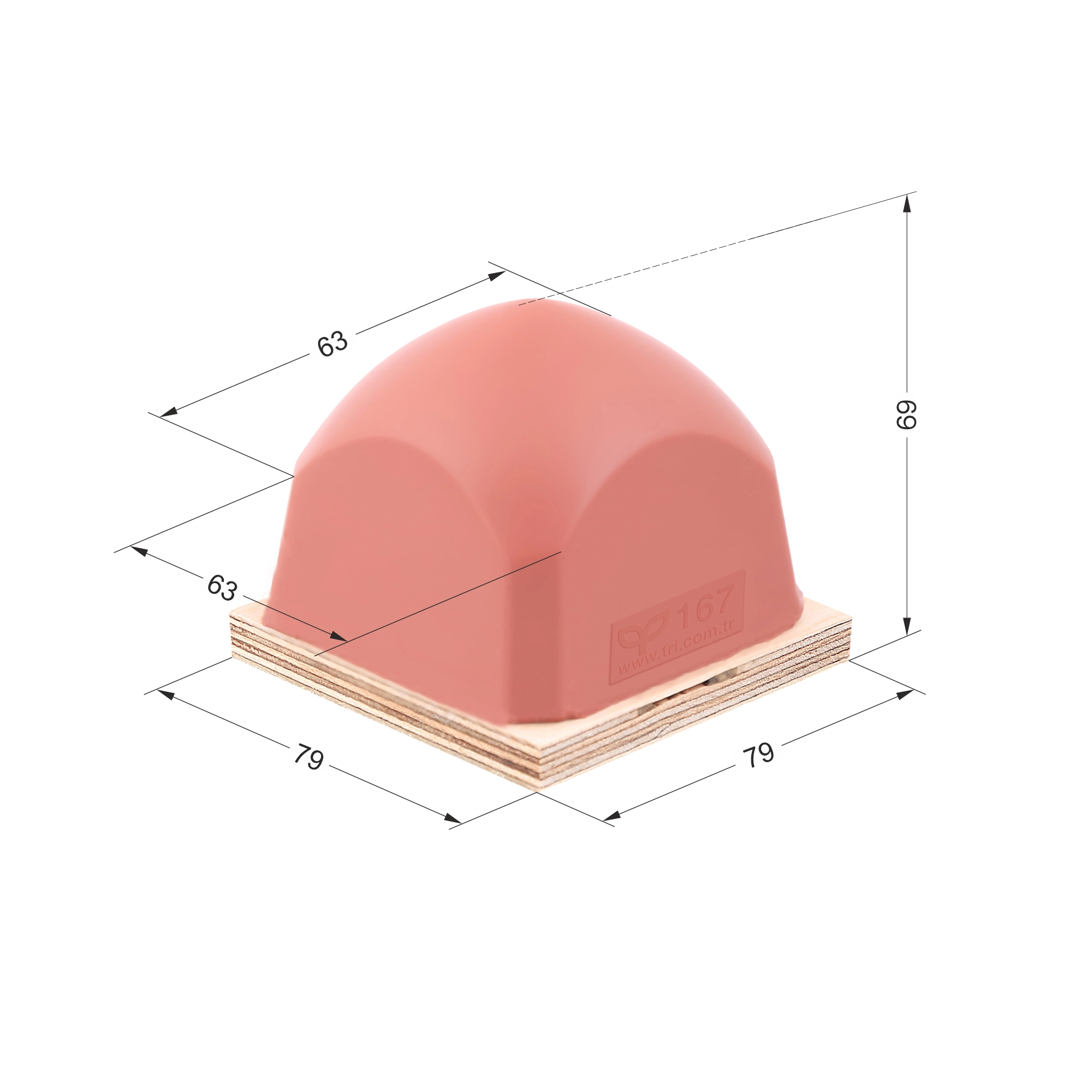 P167 Dörtgen Baskı Tamponu