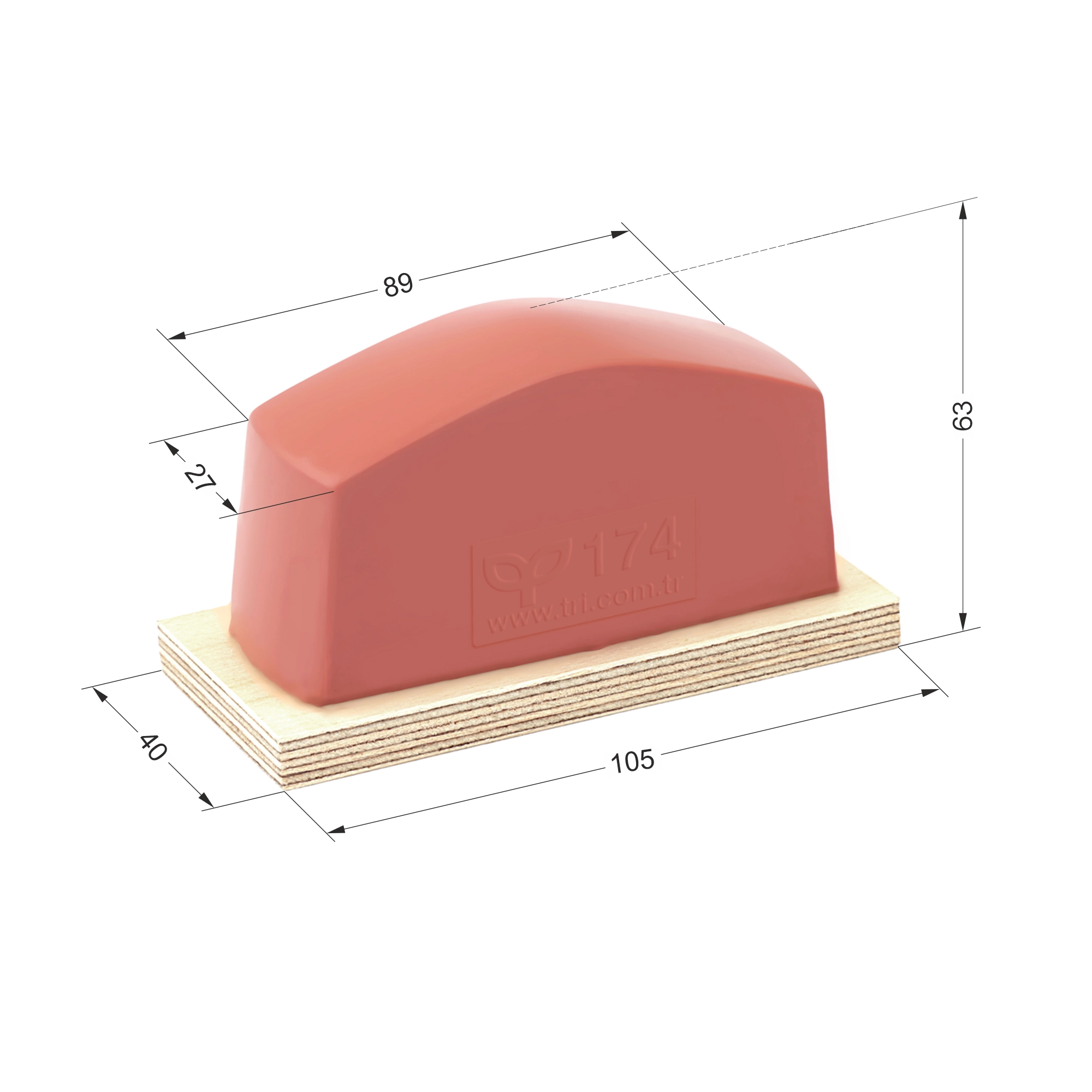 P174 Dörtgen Baskı Tamponu