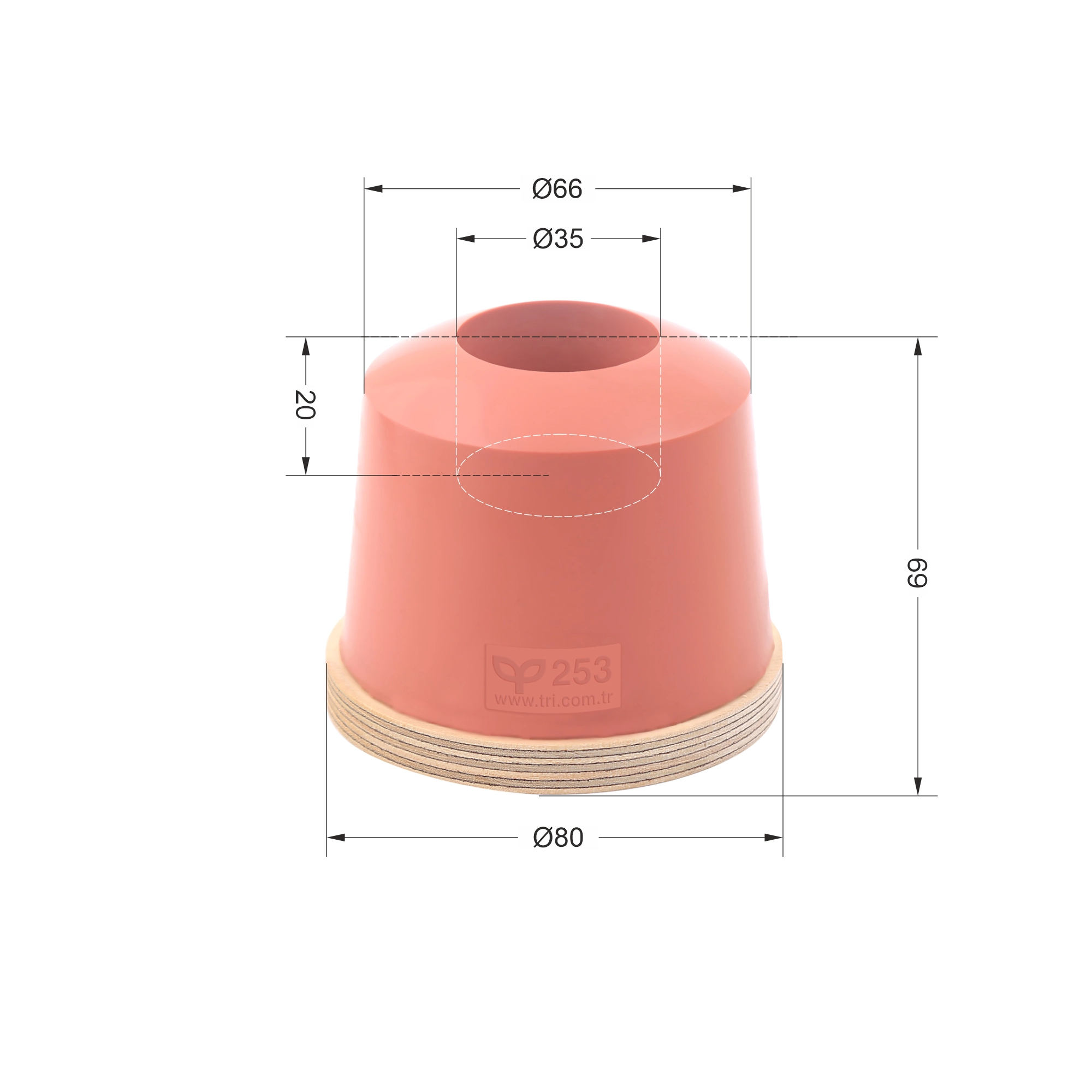 P253 Yuvarlak Baskı Tamponu