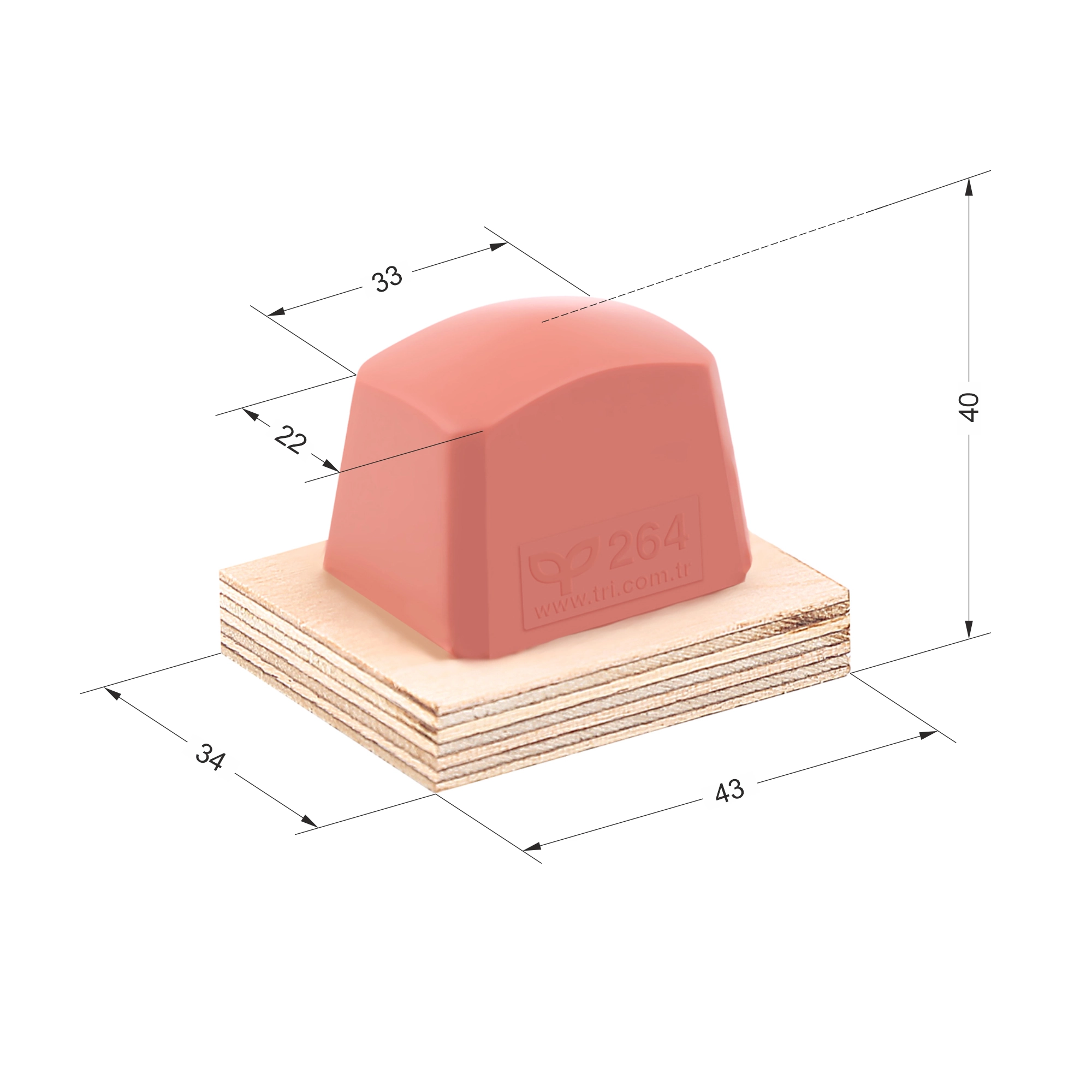 P264 Dörtgen Baskı Tamponu