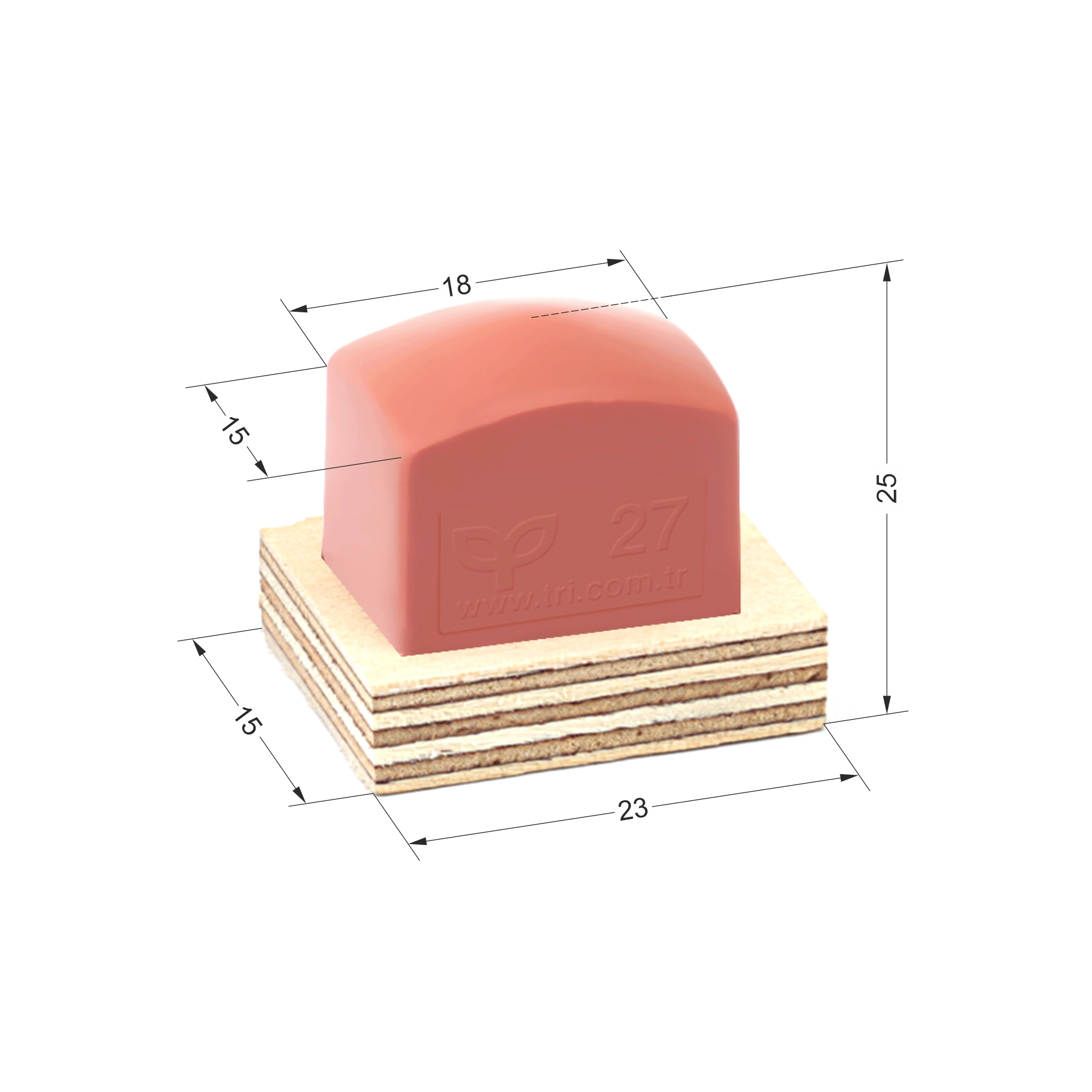 P27 Dörtgen Baskı Tamponu