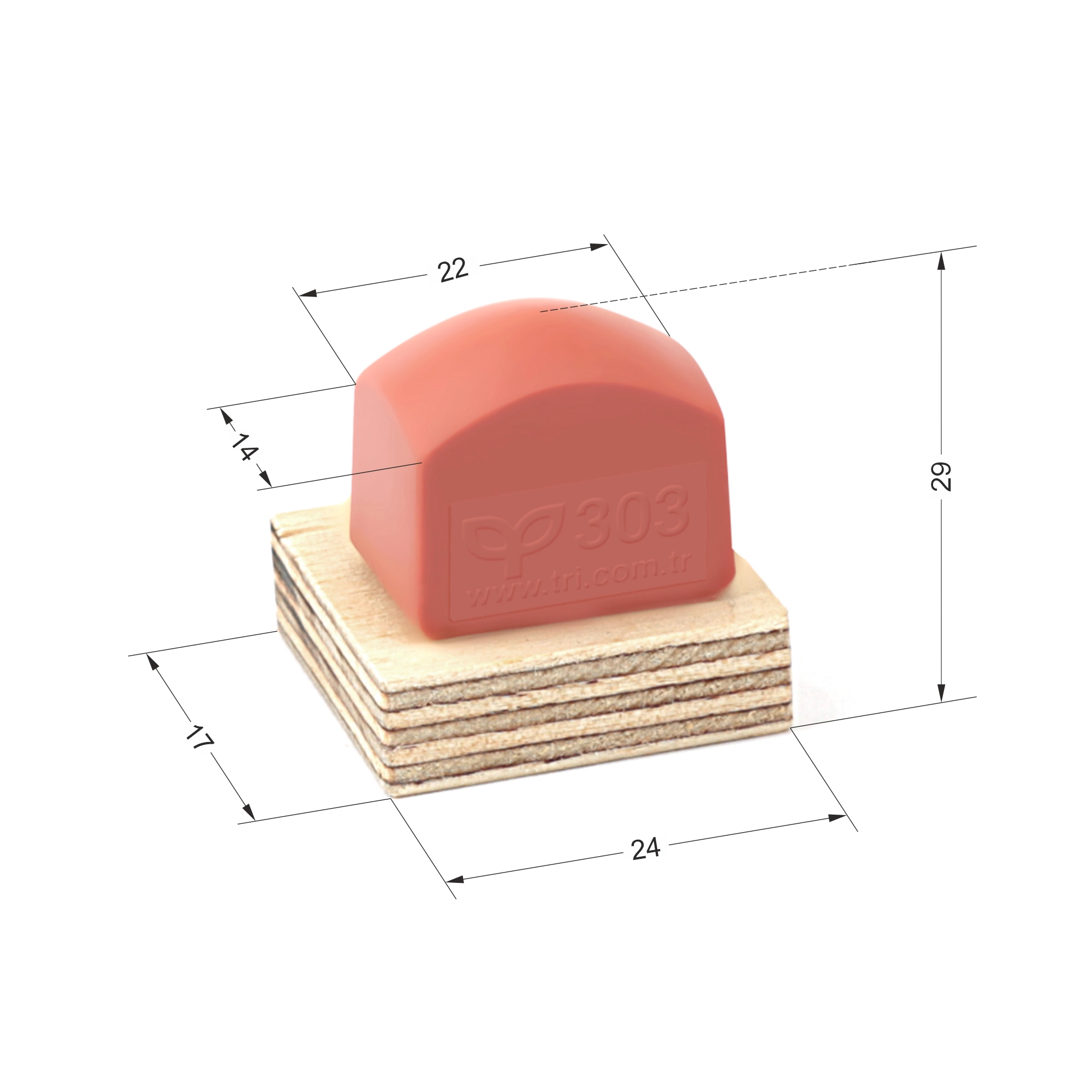 P303 Dörtgen Baskı Tamponu