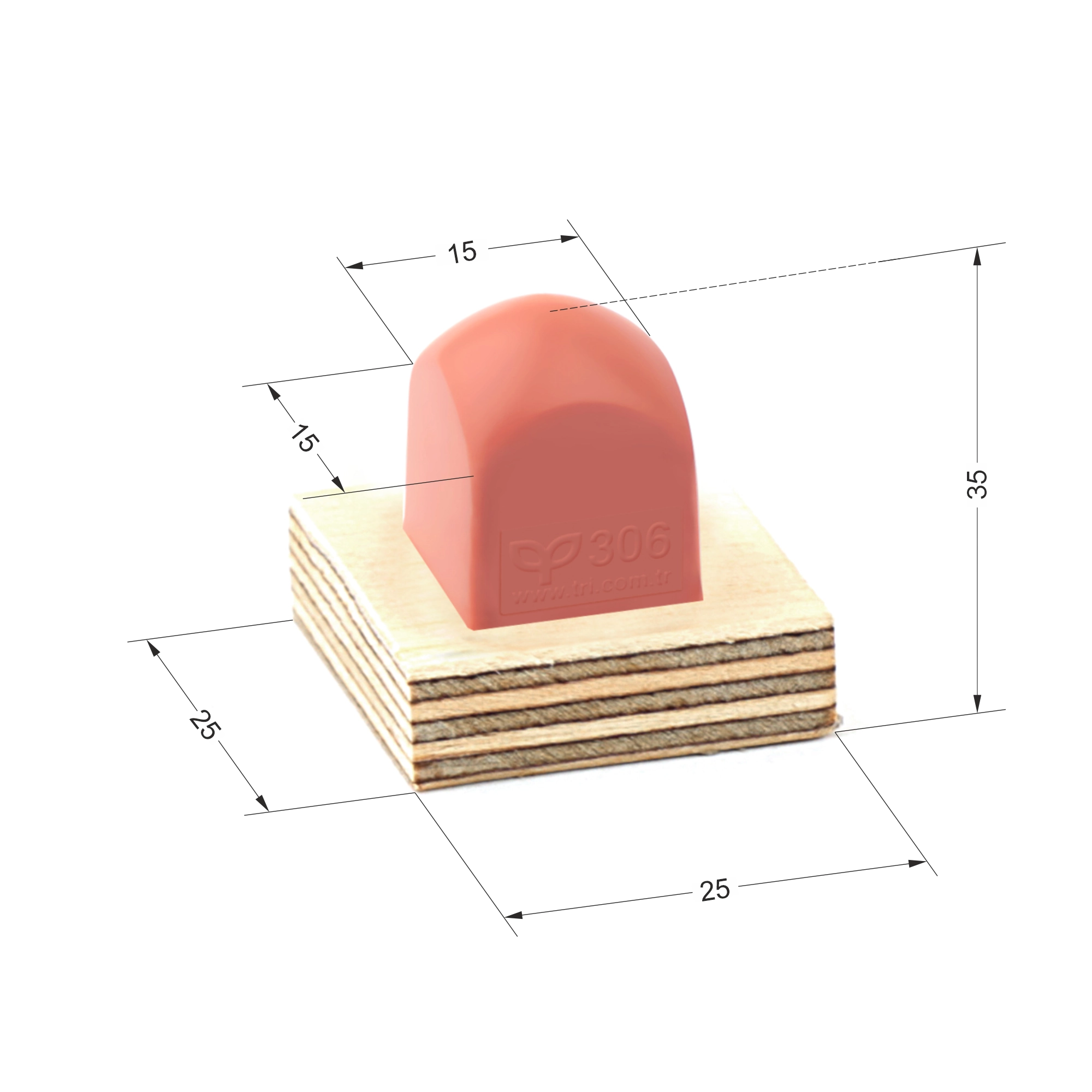 P306 Dörtgen Baskı Tamponu