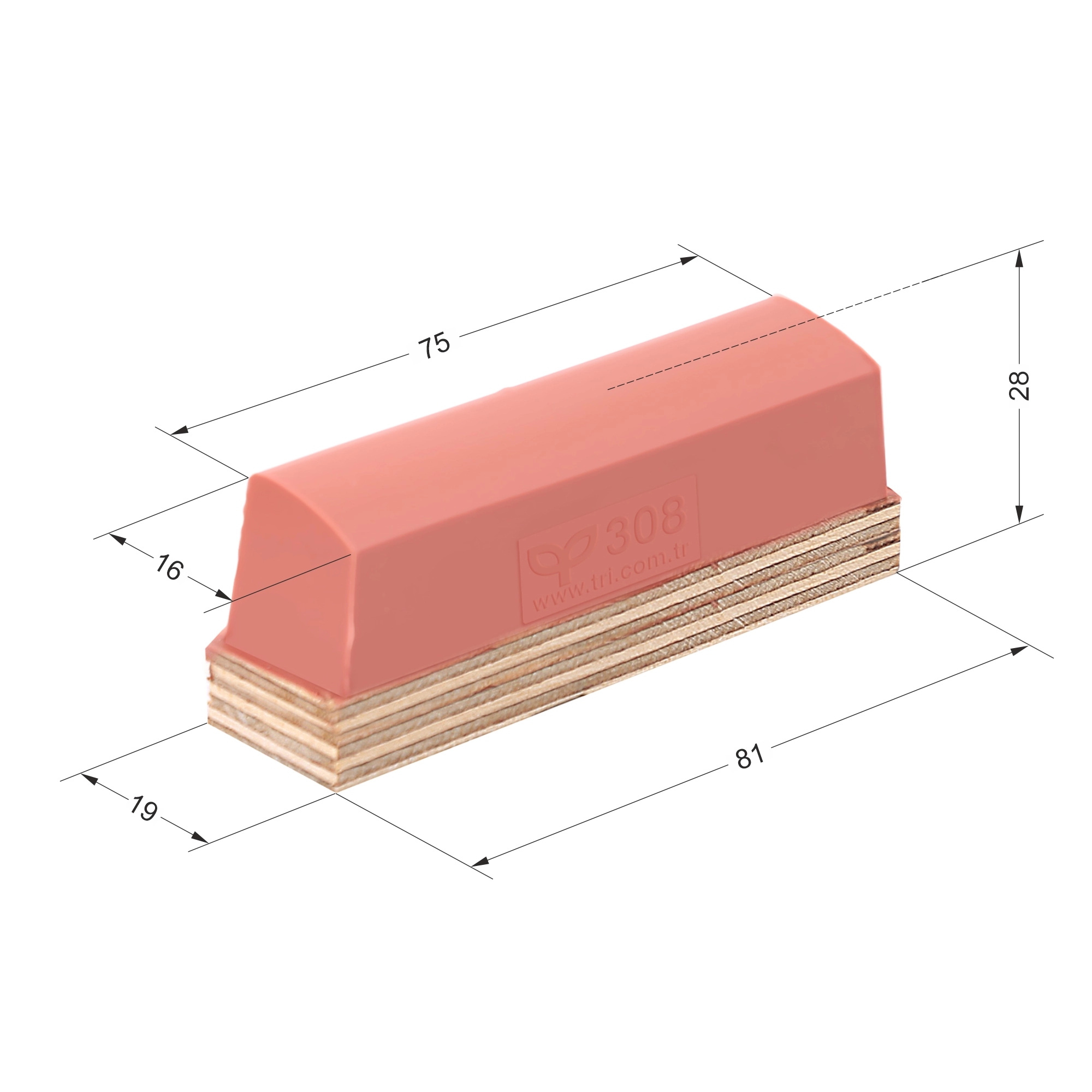 P308 Dörtgen Baskı Tamponu
