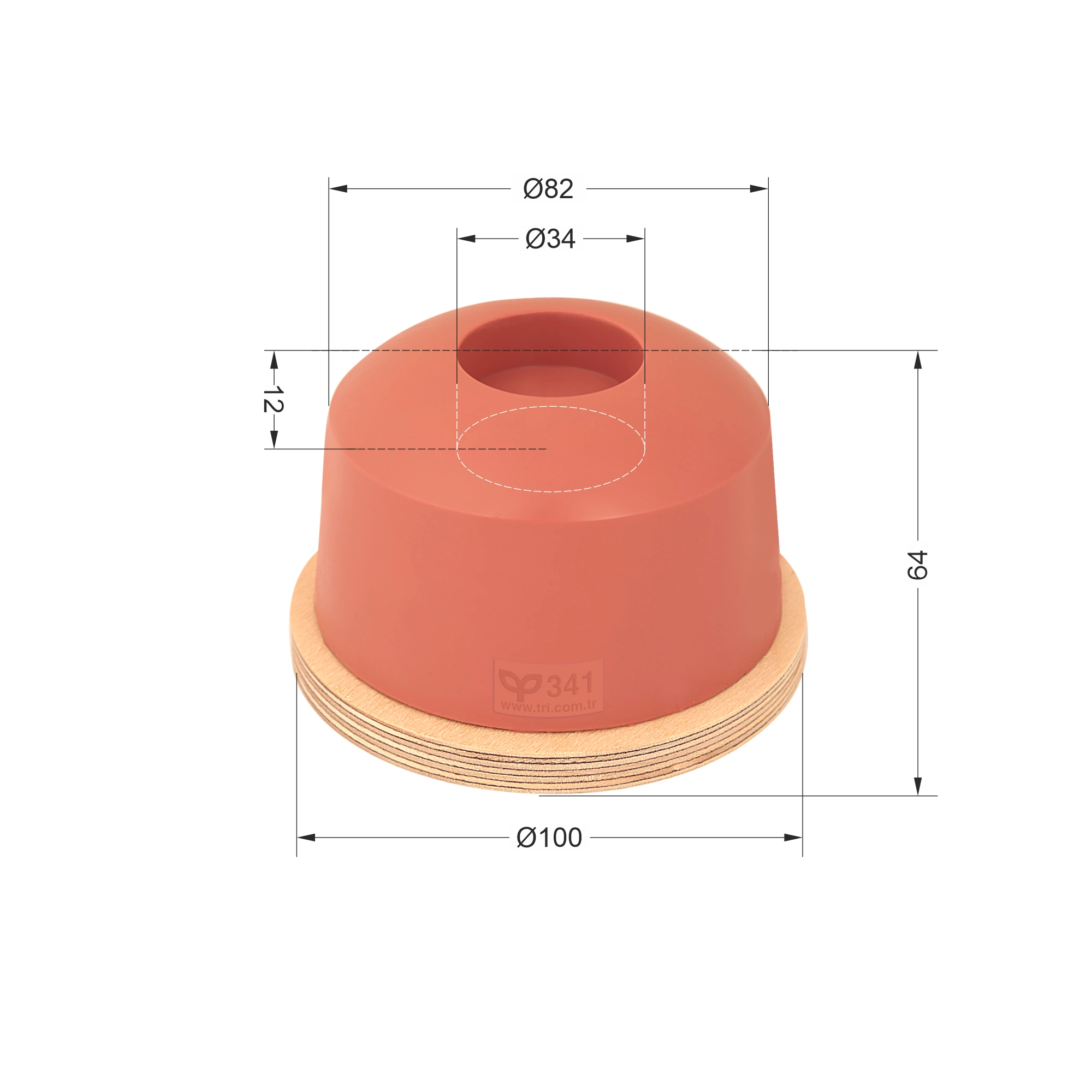 P341 Yuvarlak Baskı Tamponu