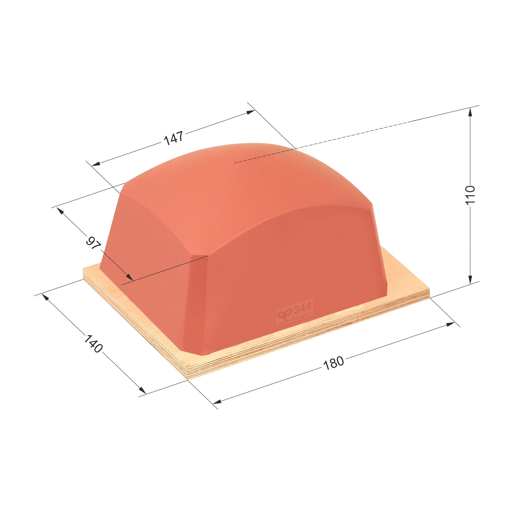 P344 Dörtgen Baskı Tamponu