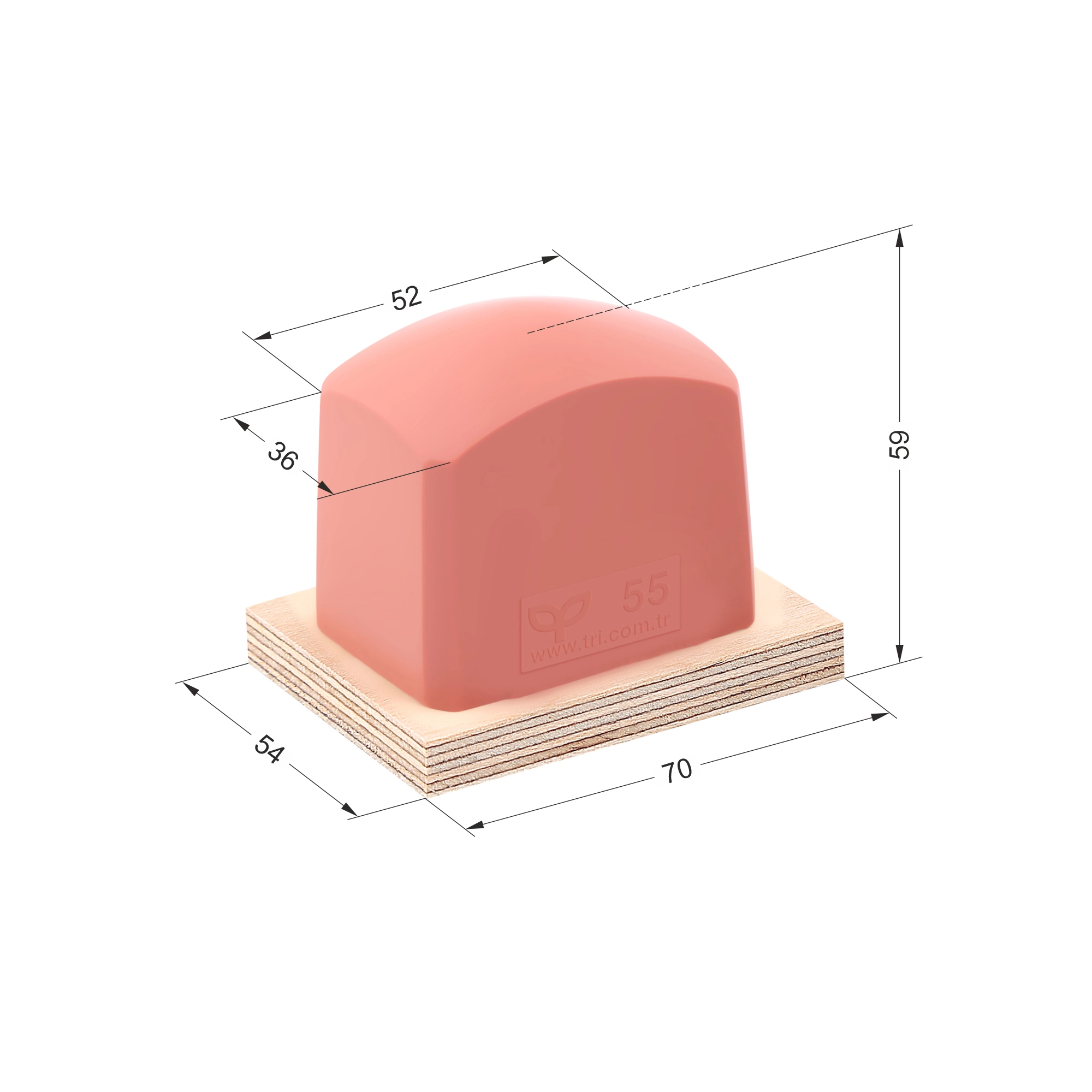 P55 Dörtgen Baskı Tamponu